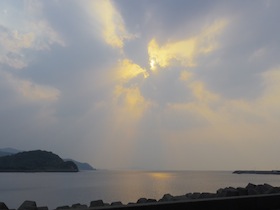 鳴門海峡の夕日