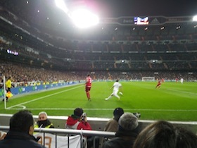 サッカースタジアムの中