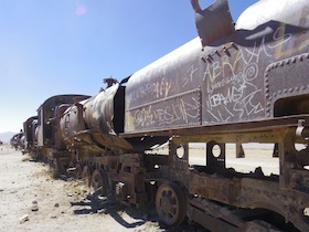 落書きされた古い鉄道