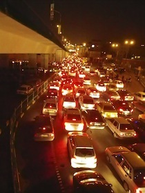 大渋滞の道路